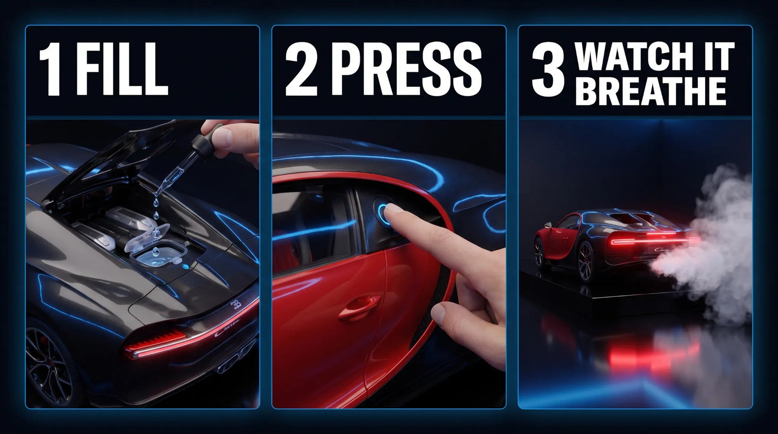 How it works: fill, press, watch it breathe